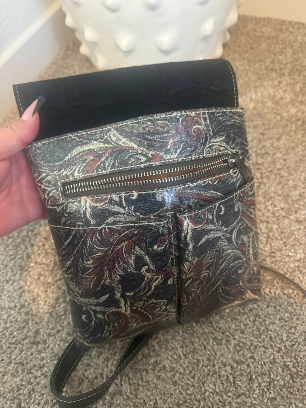 Patricia Nash Floral Paisley Crossbody in Black, Red, Cream